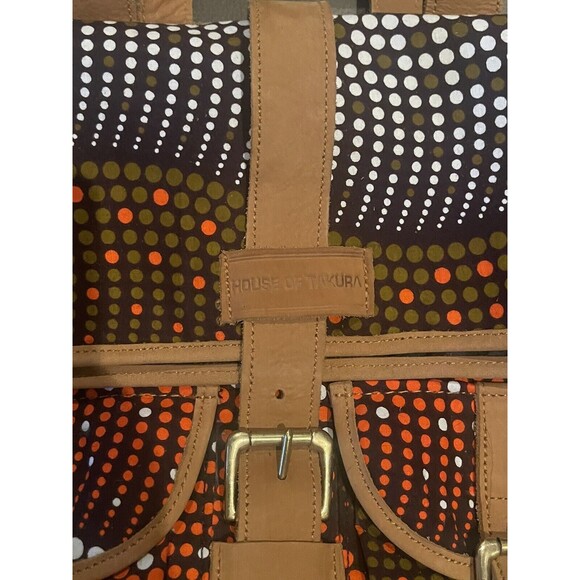 House Of Takura Sackpack In African Print x Leather Luxury Backpack New Rare
